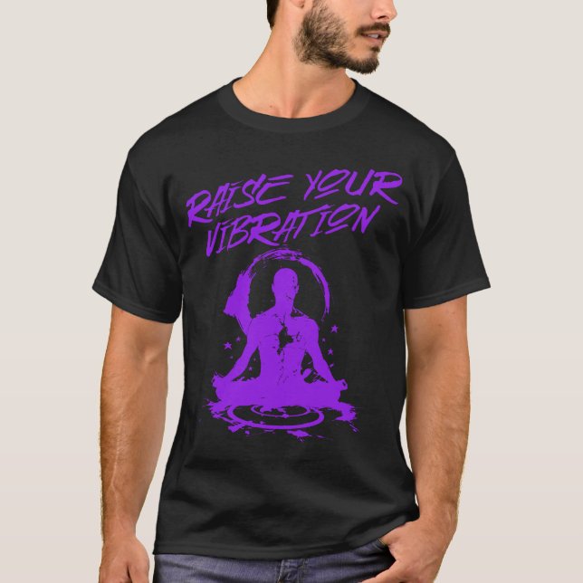 Camiseta Aumente sua vibração Energia Espiritual Meditativa (Frente)