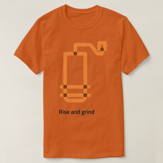 Camiseta Aumento do café e Grind 2 (Frente do Design)