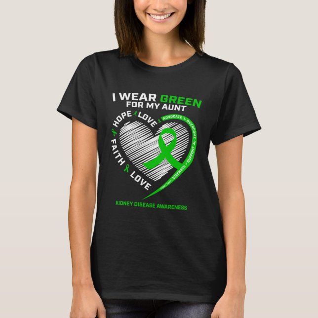 Camiseta Aunt Kidney Disease  Women Men  Kids Awareness (Frente)