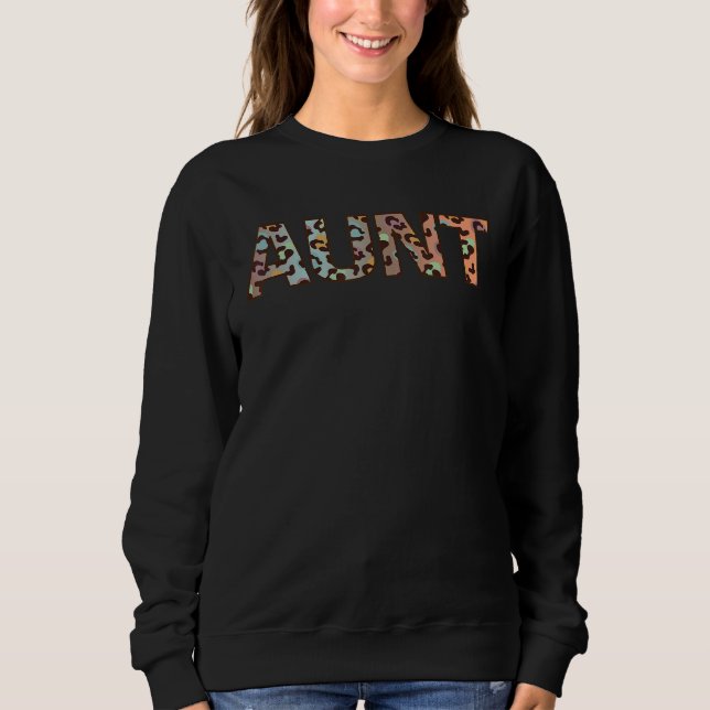 Camiseta Aunt Leopard Print Cute Mother Grandma Matching Fa (Frente)