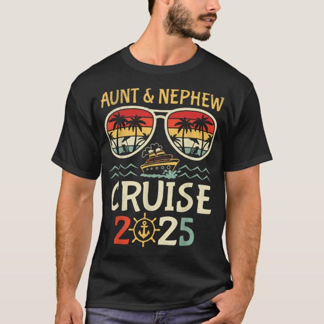 Camiseta Aunt  Nephew Cruise 2025 Tropical Vacation  (Frente)
