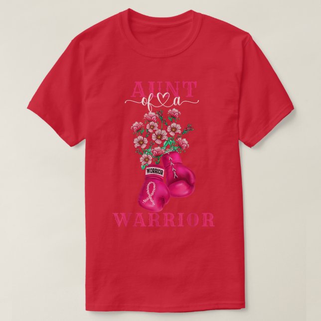 Camiseta Aunt Of A Warrior Breast Cancer Awareness Support  (Frente do Design)