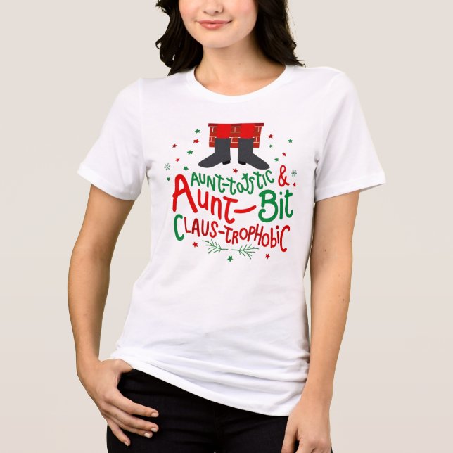 Camiseta Aunt-tastic & a Bit Claus-trophobic – Funny Pun Ch (Frente)