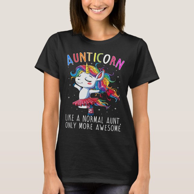 Camiseta Aunticorn gosta de uma tia normal Somente Mais (Frente)