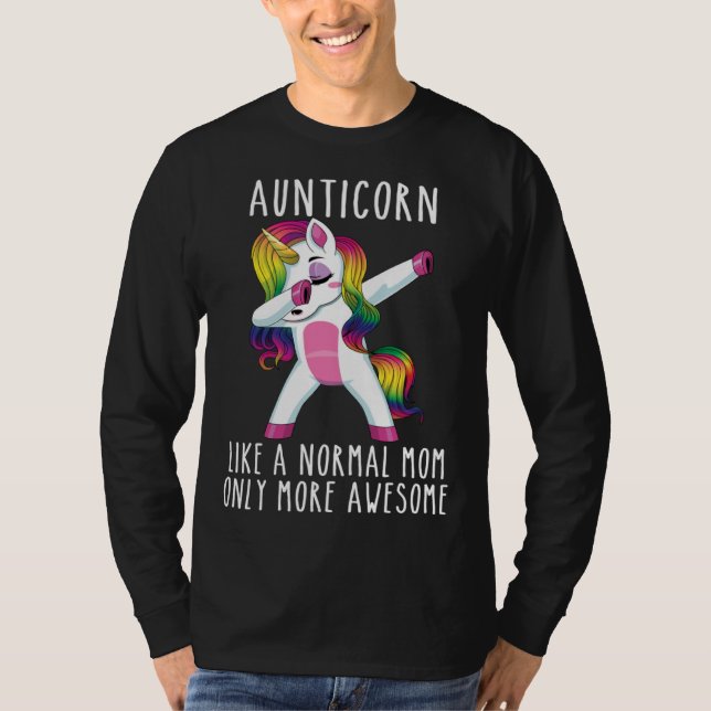 Camiseta Aunticorn Like An Aunt Only Awesome Dabbing Unicor (Frente)