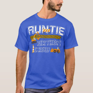 Camiseta Auntie Birthday Crew Construction Trucks Excavator