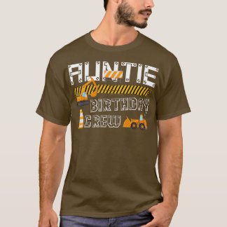 Camiseta Auntie Birthday Crew Construction Trucks Excavator
