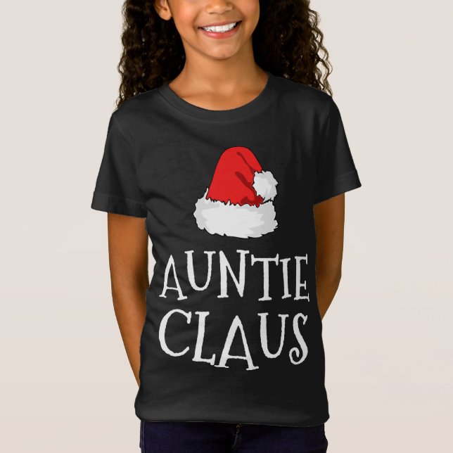 Camiseta Auntie Claus Christmas Hat Family Group Combinação (Frente)