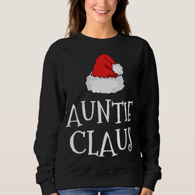 Camiseta Auntie Claus Christmas Hat Family Group Combinação (Frente)