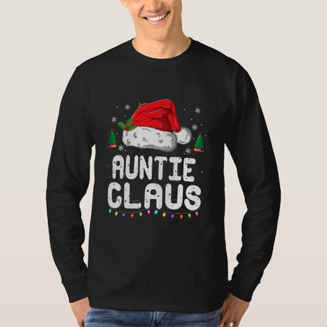 Camiseta Auntie Claus Shirt Christmas Pajama Family (Frente)