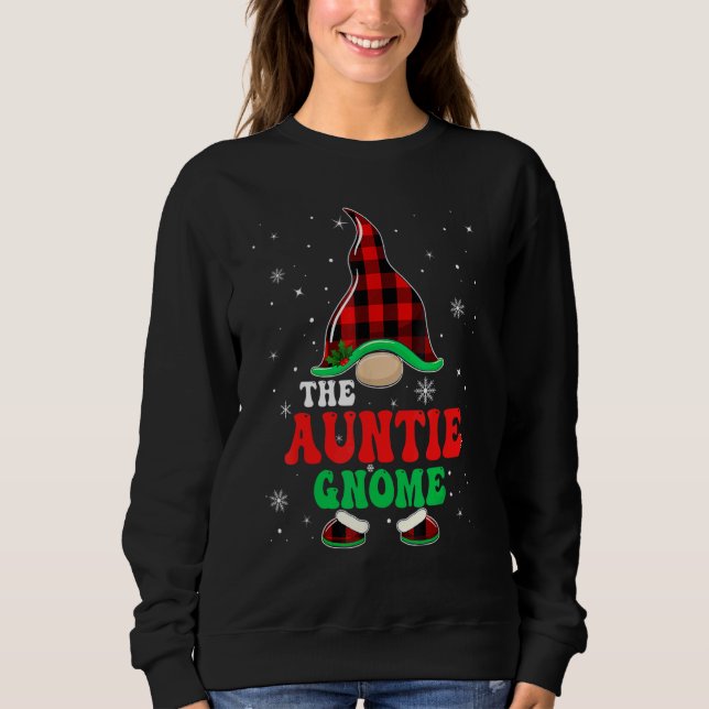 Camiseta Auntie Gnome Buffalo Plaid Matching Family Christm (Frente)