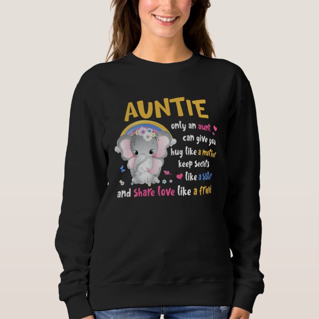 Camiseta Auntie  Hug Like A Mother Keeps Secrets Like A Sis (Frente)