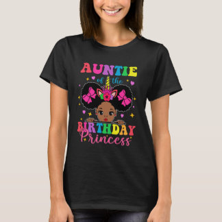 Camiseta Auntie of The Birthday Girl Princess Afro Melanin 