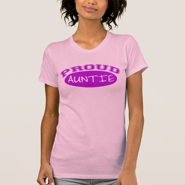 Camiseta Auntie orgulhoso (roxo) (Frente)