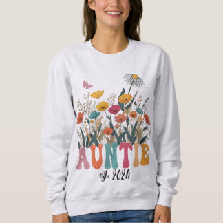Camiseta Auntie Sweatshirt, Custom, Promoted to Aunt