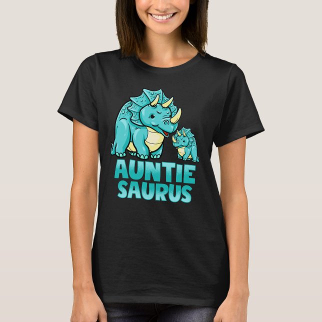 Camiseta Auntiesaurus Engraçado Tia Surus Dinossauro (Frente)