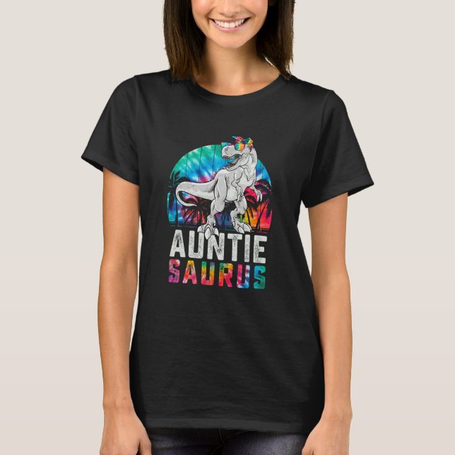 Camiseta Auntiesaurus Rex Dinosaur Aunt Saurus Family Match (Frente)