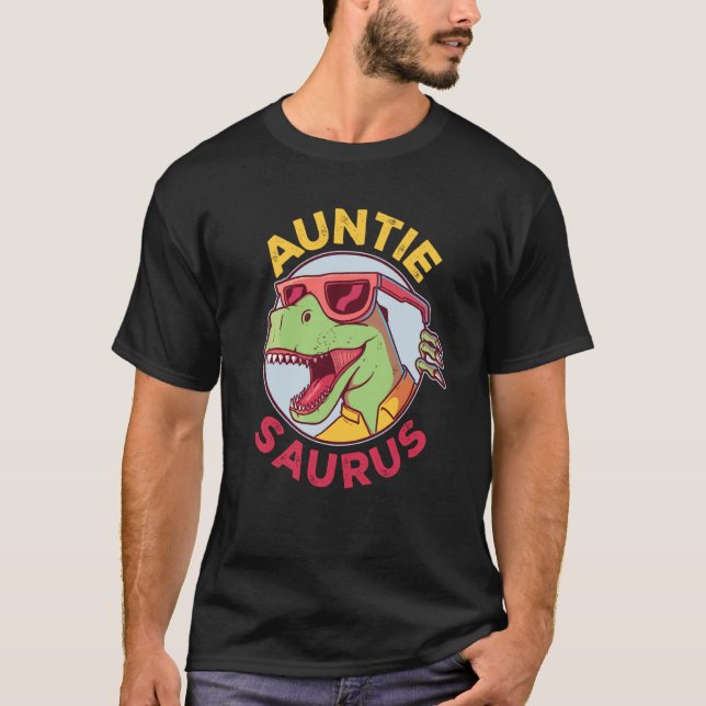 Camiseta Auntiesaurus Rex Dinosaur Auntie Saurus Family Mat (Frente)