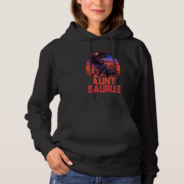 Camiseta Auntsaurus T Rex Auntie Tia Saurus Retro 80s Dino (Frente)