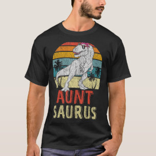 Camiseta Auntsaurus T Rex Dinossaur Tia Saurus Matriz Famil