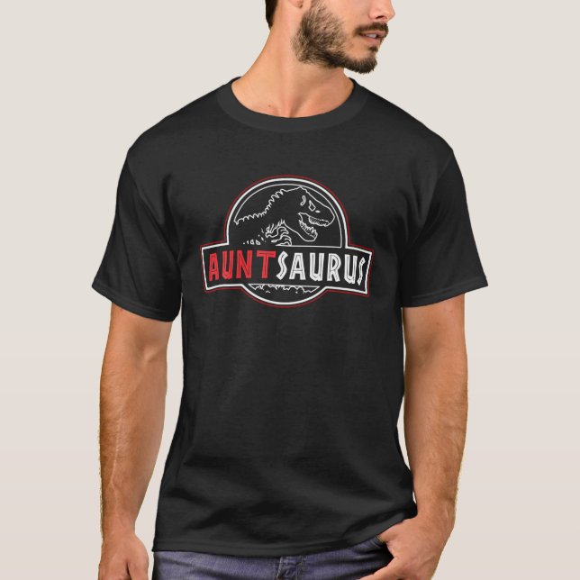 Camiseta Auntsaurus T Rex Dinossaur Tia Saurus Matriz Famil (Frente)