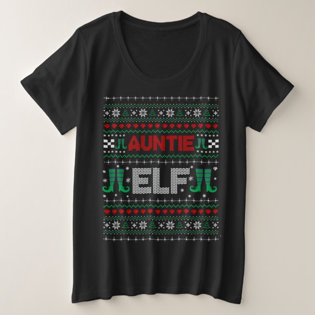 Camiseta Aunty Elf Ugly Christmas Sweater (Frente do Design)