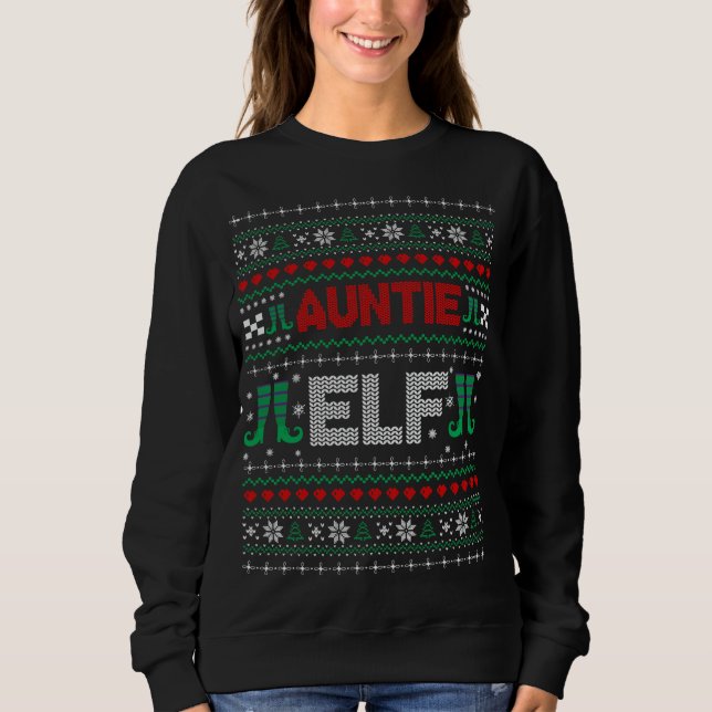 Camiseta Aunty Elf Ugly Christmas Sweater (Frente)