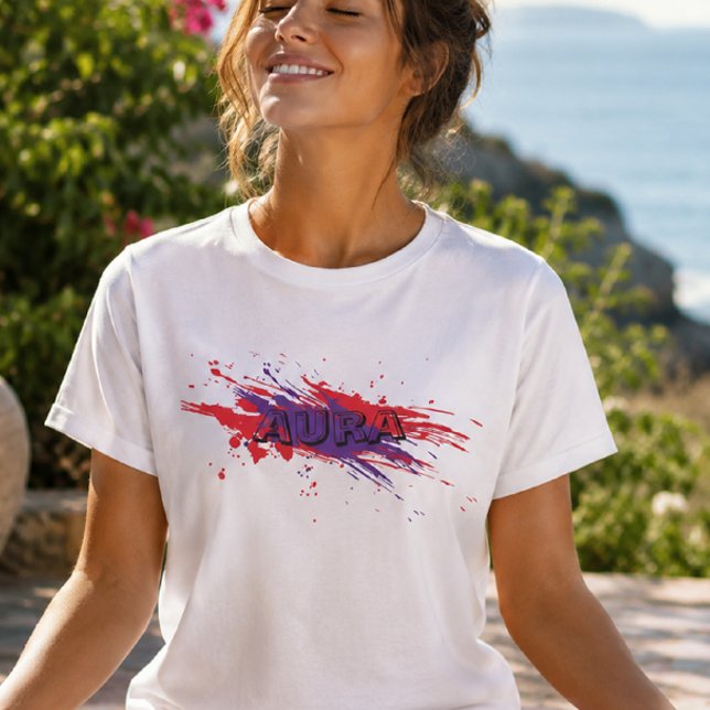 Camiseta AURA | Camiseta Vibe Gradiente Moderna (Criador carregado)