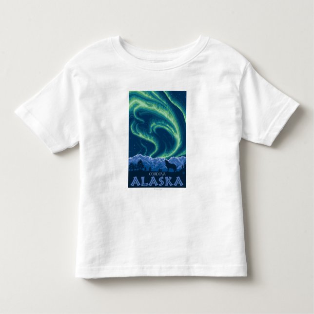 Camiseta Aurora boreal - Cordova, Alaska (Frente)