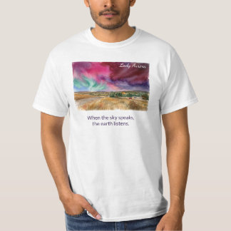 Camiseta Aurora Boreal em Aquarela | Terras da Planície de