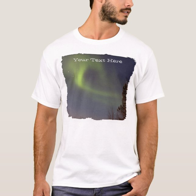 Camiseta Aurora boreal macia; Customizável (Frente)