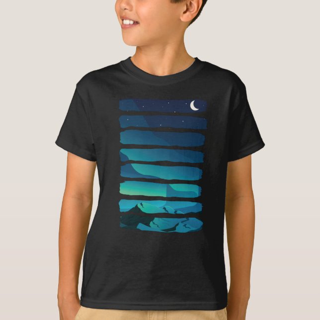 Camiseta Aurora Borealis Norte Luzes do Alasca Night Sky (Frente)