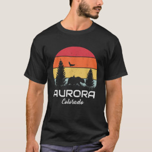 Camiseta Aurora Colorado Mountain Forest Retro Sunset
