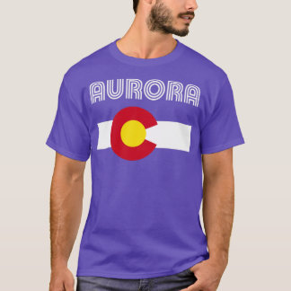 Camiseta Aurora Flag Colorado Retro Home Love Family