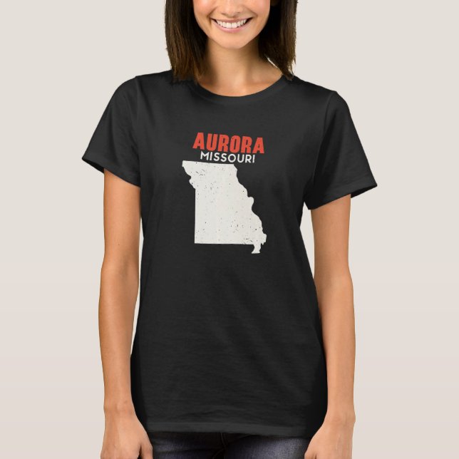 Camiseta Aurora Missouri USA State America Viagem Missouri (Frente)