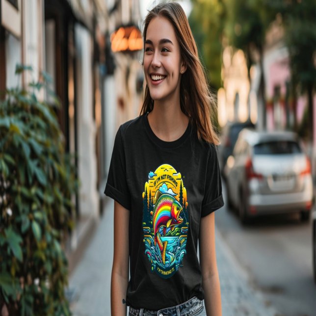 Camiseta Aurora Vibrante na Truta Arco-Íris de Sonho do Ang (Criador carregado)