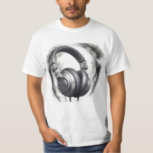 Camiseta Auscultadores - Trabalho de arte de Música
