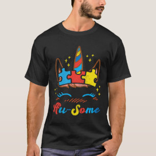 Camiseta Ausome Rosto de Unicórnio Quebra-cabeça Conscienti