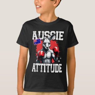 Camiseta Aussie Attitude Funny Kangaroo Boxing Austrália Bo