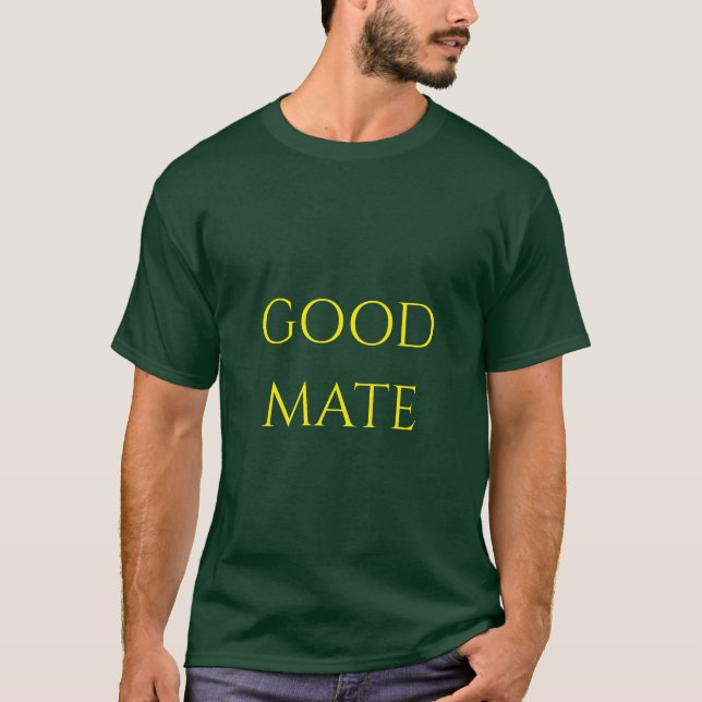 Camiseta Aussie Australian Slang Engraçado Humor Good Mate  (Frente)