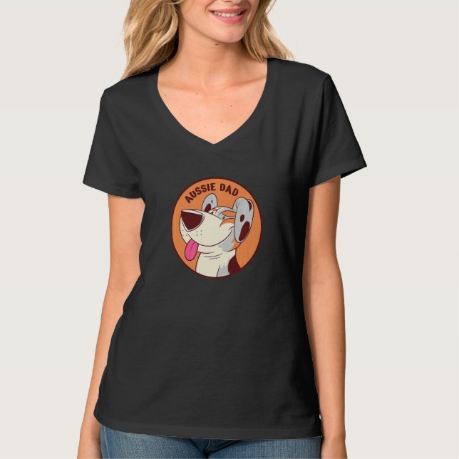 Camiseta Aussie Dad Australian Shepherd Dog Premium (Frente)