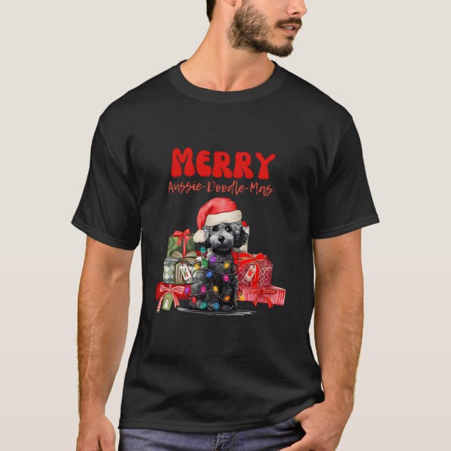Camiseta Aussie Doodle Alegre Máscara Aussie-Doodle (Frente)