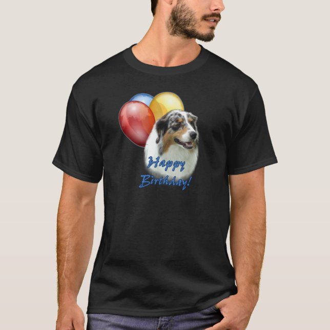 Camiseta Aussie Happy Birthday Balloons (Frente)