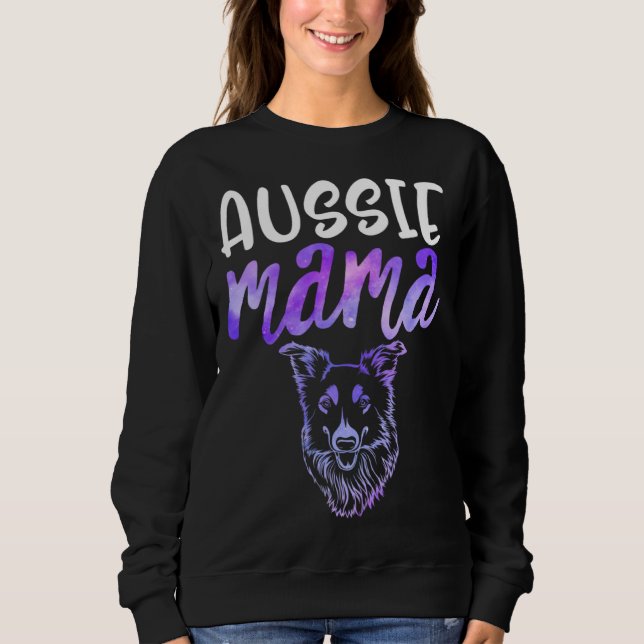 Camiseta Aussie Mama Australian Shepherd Herding Dog Mom Da (Frente)