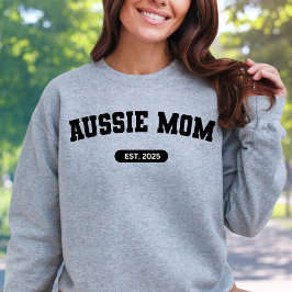 Camiseta AUSSIE MOM Cachorro, Mãe de Aniversário Personaliz