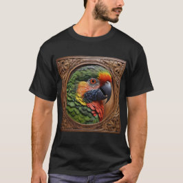 Camiseta Aussie Spirit: Um Lorikeet Empoleirado Em Madeira