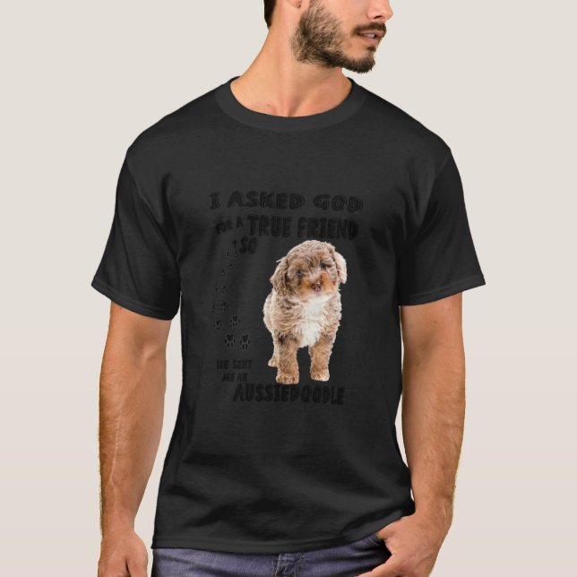 Camiseta Aussiedoodle Citação Mãe Aussiepoo Pai Cute Aussie (Frente)