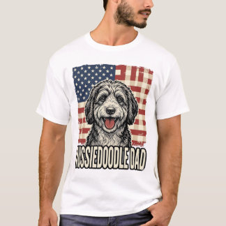 Camiseta Aussiedoodle Dad Patriotic Vintage Dog Shirt Desig