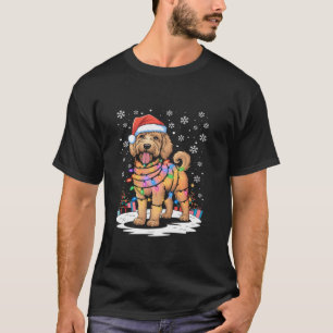 Camiseta Aussiedoodle Small Dog Christmas Light Xmas Pai Mo