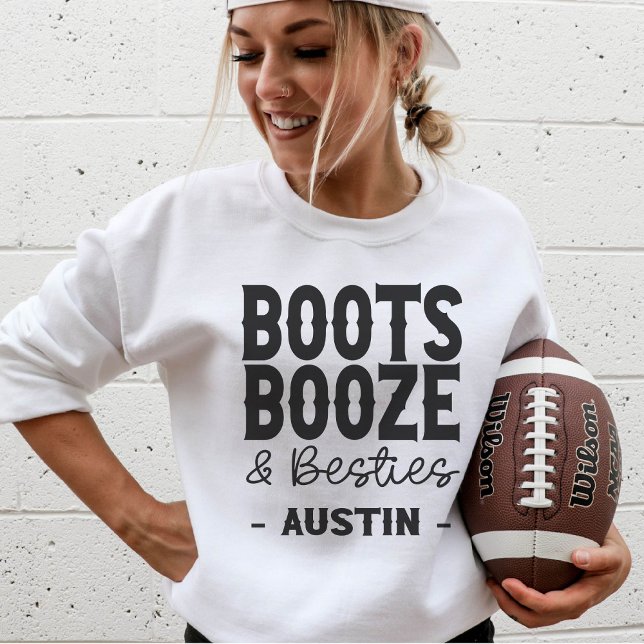 Camiseta Austin Bachelorette Boots Booze Besties Personaliz (Criador carregado)